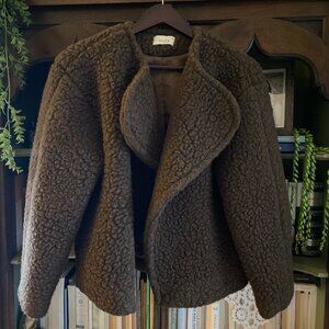 Touche Privé Brown Teddy Jacket | Cozy Textured Coat | Size M